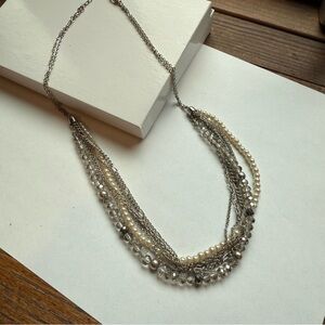 Elegant Silver and Pearl Necklace